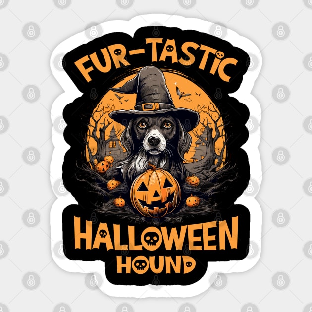Fur-tastic Halloween Hound Dog Witch Costume Sticker by Rosemat